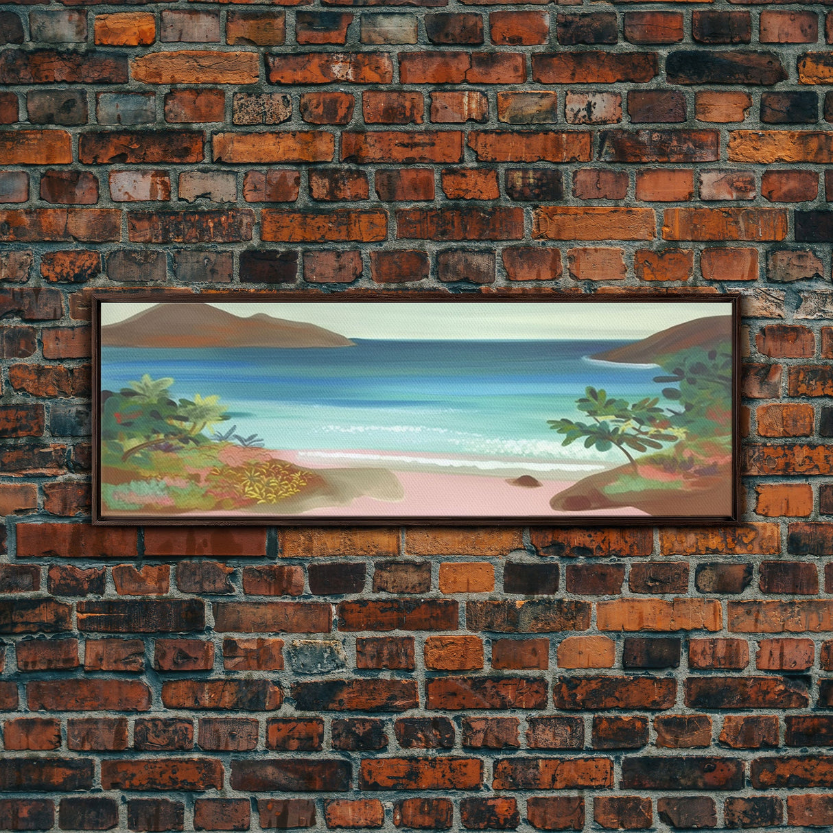 Pastel Beach Wall Art Canvas Print, Beach Sand Wall Art, Seascape Wall Decor, Beach Wall Art Large, Panoramic, Wall Art, Canvas Print