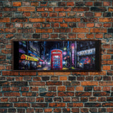 Asian Steet Wall Art, Telephone Booth Art Print, Abstract Canvas Print, Framed Canvas Print, Wall Decor, Panoramic, Wall Art, Canvas Print