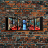 Urban Art Print, Graffiti On Abandoned Subway Train Canvas Print, Wall Decor, Large Framed Canvas Print, Panoramic, Wall Art, Canvas Print