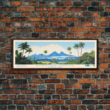 American Samoa National Park, Panoramic Samoa Travel Art, National Park Print, Minimalist Travel Art, Midcentury Modern Style Landscape