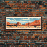 Capitol Reef National Park, Panoramic Utah Travel Art, National Park Print, Minimalist Travel Art, Midcentury Modern Style Landscape