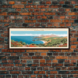 Channel Islands National Park Panoramic California Travel Art, National Park Print, Minimalist Travel Art, Midcentury Modern Style Landscape