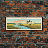 Everglades National Park, Panoramic Florida Travel Art, National Park Print, Minimalist Travel Art, Midcentury Modern Style Landscape