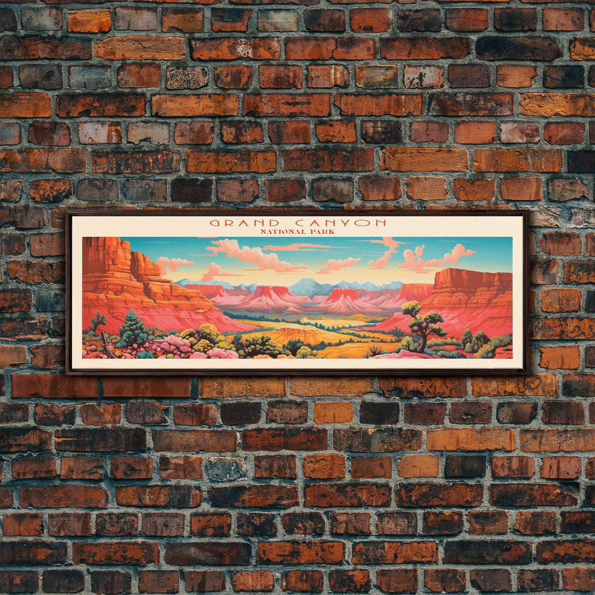 Grand Canyon National Park, Panoramic Arizona Travel Art, National Park Print, Minimalist Travel Art, Midcentury Modern Style Landscape