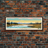 Kobuk Valley National Park, Panoramic Alaska Travel Art, National Park Print, Minimalist Travel Art, Midcentury Modern Style Landscape