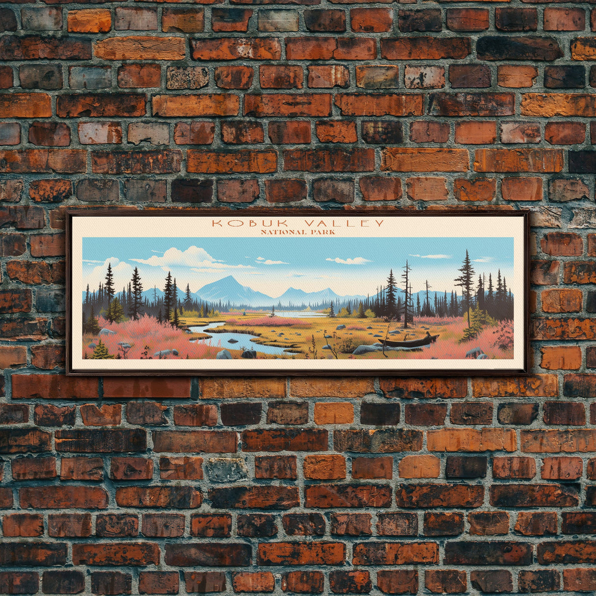 Kobuk Valley National Park, Panoramic Alaska Travel Art, National Park Print, Minimalist Travel Art, Midcentury Modern Style Landscape