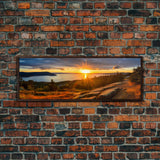 Photographic Panoramic of Acadia National Park, Sunset Photography, National Park Art, Framed Canvas Print, Landscape Photography