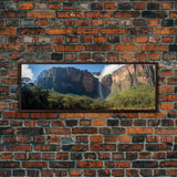 Photographic Panoramic of Angel Falls Venezuela, Sunset Photography, National Park Art, Framed Canvas Print, Landscape Photography