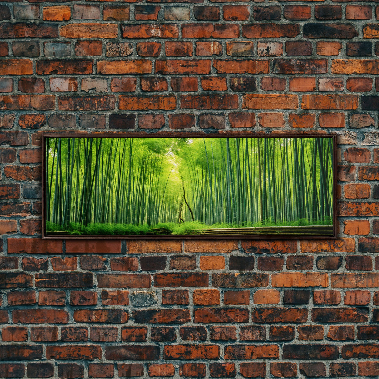 Beautiful Photographic Panoramic of Arashiyama Bamboo Grove Kyoto Japan, Framed Canvas Print, Landscape Photography, Landmark Art