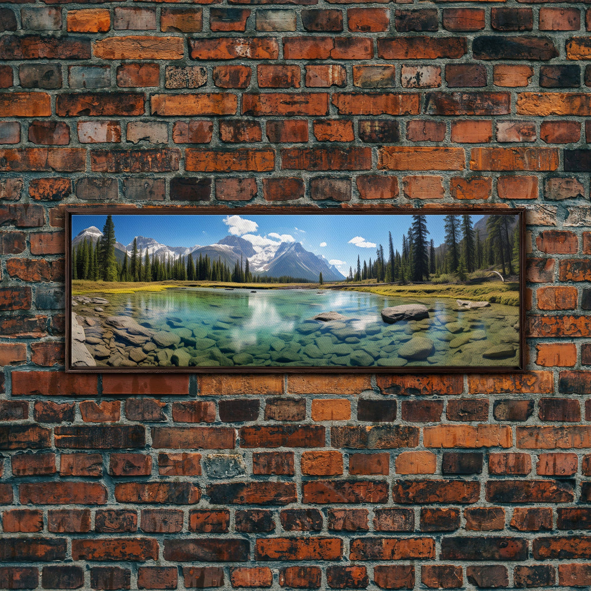 Photographic Panoramic of Banff National Park, Sunset Photography, National Park Art, Framed Canvas Print, Landscape Photography