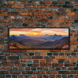 Photographic Panoramic of Big Bend National Park, Sunset Photography, National Park Art, Framed Canvas Print, Landscape Photography