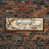 D&D RPG World Map Concept Art, Ready To Hang Canvas Print, Panoramic Art, Extra Wide Wall Decor, Cool Mancave Art, DND