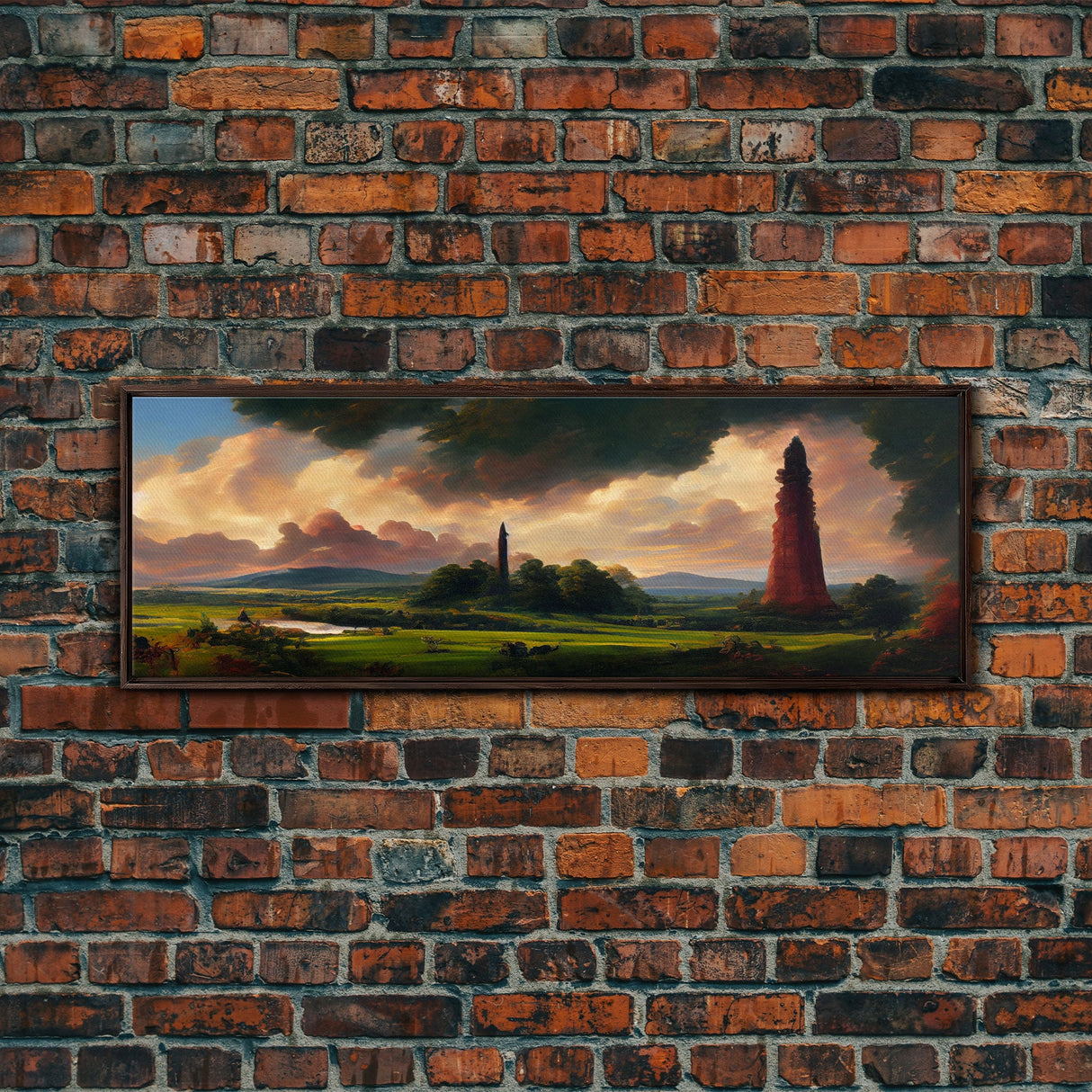 The Dark Tower, Ready To Hang Canvas Print, Panoramic Art, High Fantasy Concept Art