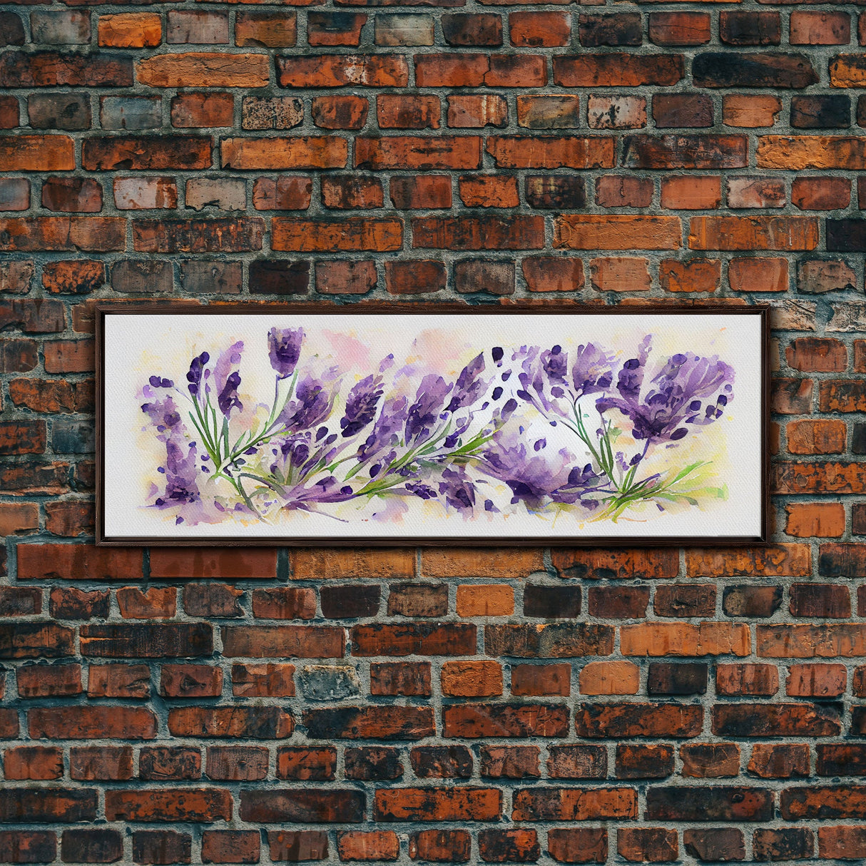 Lavender Wall Art, Ready To Hang Canvas Print, Panoramic Art, Floral Arrangement Wall Decor