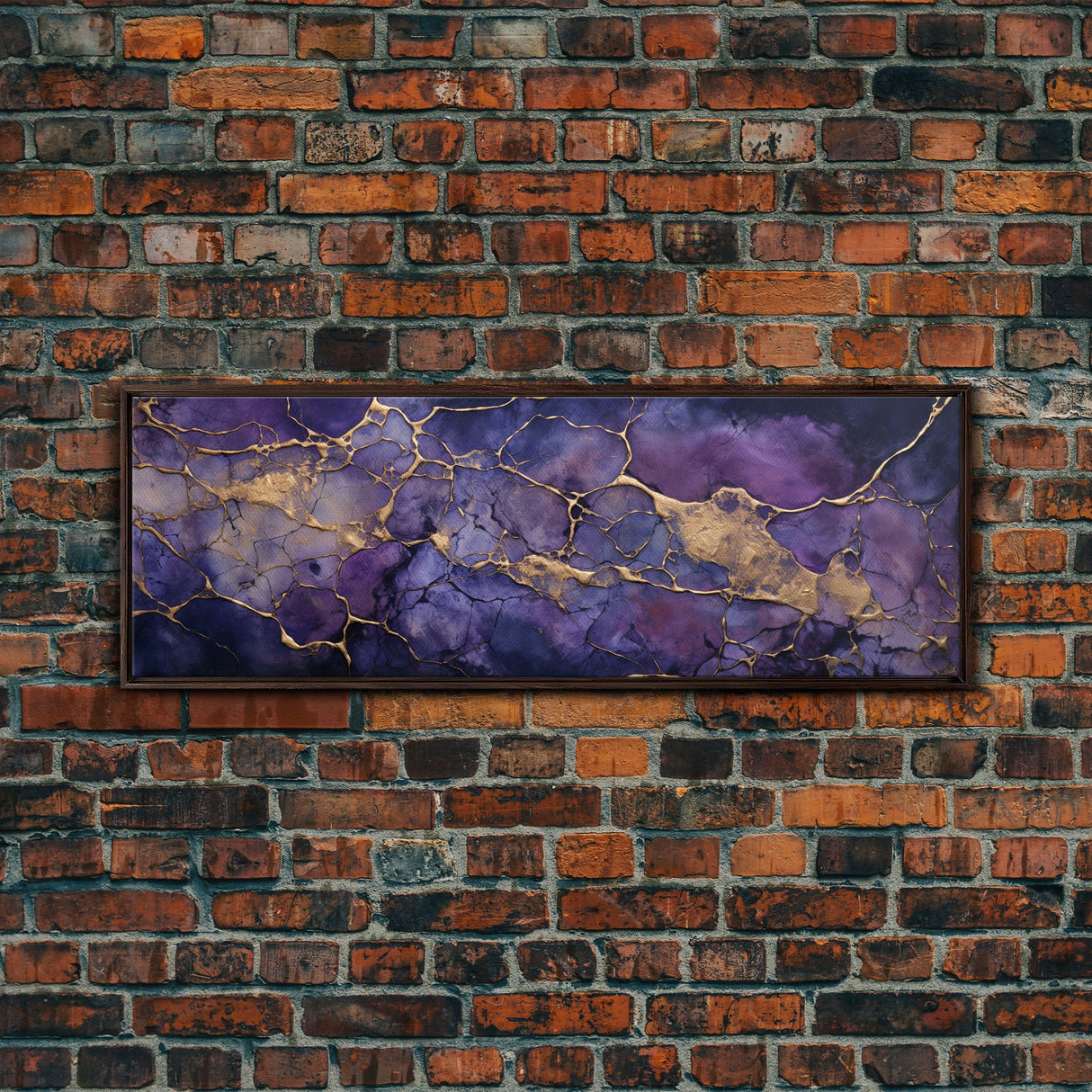 Purple and Gold Marble Canvas Wall Art, Abstract Canvas Art, Panoramic Art, Large Wall Art, Marble Wall Decor, Large Canvas Modern Art