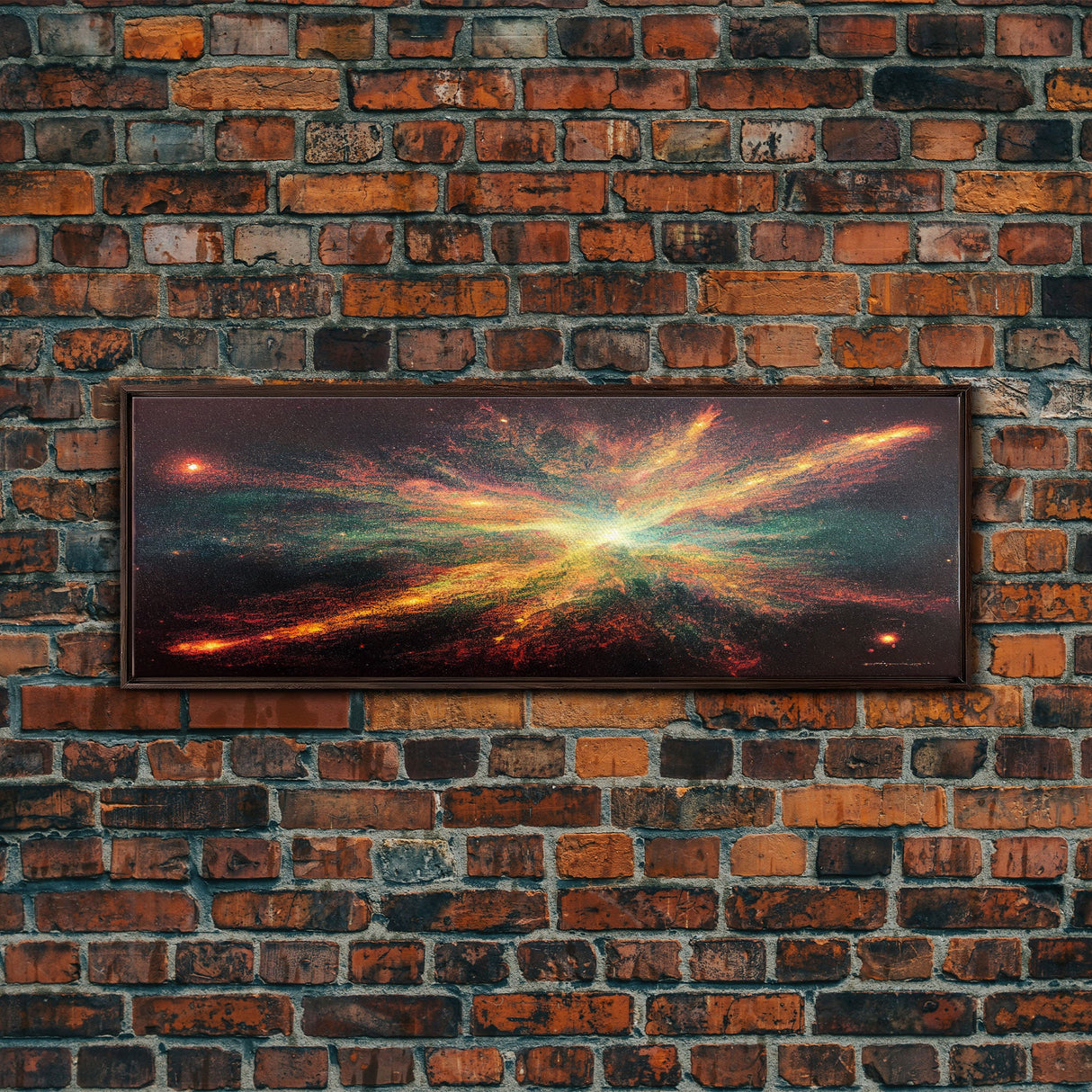 Galaxy Art, Supernova, Extra Large Wall Art, Framed Panoramic Canvas Print, Framed Wall Art