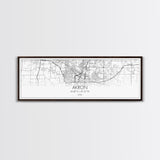 Panoramic Akron City Map, Ohio Art, Map Print, Minimalist Wall Art, Canvas Art, Housewarming Gift, Street Map Art, Closing Gift