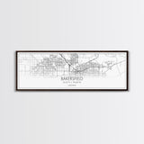 Panoramic Bakersfield City Map, California Art, Map Print, Minimalist Wall Art, Canvas Art, Housewarming Gift, Street Map Art, Closing Gift