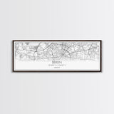 Panoramic Berlin City Map, Germany Art, Map Print, Minimalist Wall Art, Canvas Art, Housewarming Gift, Street Map Art, Closing Gift