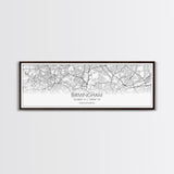 Panoramic Birmingham City Map, United Kingdom Art, Map Print, Minimalist Wall Art, Canvas Art, Housewarming Gift, Street Map, Closing Gift