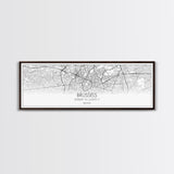 Panoramic Brussels City Map, Belgium Art, Map Print, Minimalist Wall Art, Canvas Art, Housewarming Gift, Street Map Art, Closing Gift