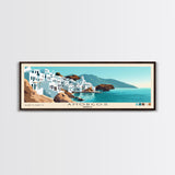 Amorgos, Greece Panoramic Print, Vacation Gift, Greece Wall Art, Beach Painting, Beach Decor, Large Wall Art, Wood Frame Art