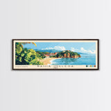 Bahia Inglesa, Chile Panoramic Beach Print, Vacation Gift, Chile Wall Art, Framed Canvas Print, Framed Beach Painting