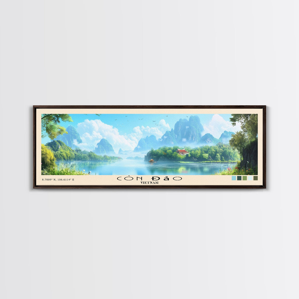 Côn Đảo, Vietnam Panoramic Beach Print, Vacation Gift, Vietnam Wall Art, Beach Painting, Beach Decor, Beach Painting