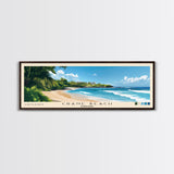 Crane Beach, Barbados Panoramic Beach Print, Vacation Gift, Barbados Wall Art, Beach Painting, Beach Decor, Beach Painting