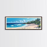 Crane Beach, Barbados Panoramic Print, Vacation Gift, Barbados Wall Art, Beach Painting, Beach Decor, Large Wall Art, Wood Frame Art