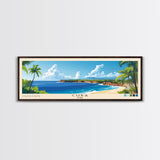 Cuba, Cuba Panoramic Beach Print, Vacation Gift, Cuba Wall Art, Beach Painting, Beach Decor, Beach Painting