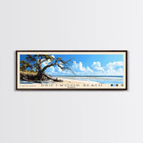 Driftwood Beach, Georgia Panoramic Beach Print, Vacation Gift, Georgia Wall Art, Framed Canvas Print, Framed Beach Painting