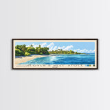 Glover’s Reef Atoll, Belize Panoramic Print, Vacation Gift, Belize Wall Art, Beach Painting, Beach Decor, Beach Or Lakehouse Art