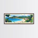 Grand Anse, Grenada Panoramic Print, Vacation Gift, Grenada Wall Art, Beach Painting, Beach Decor, Large Wall Art, Wood Frame Art