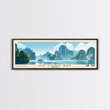 Ha Long Bay, Vietnam Panoramic Print, Vacation Gift, Vietnam Wall Art, Beach Painting, Beach Decor, Large Wall Art, Wood Frame Art