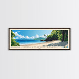 Honeymoon Beach, Fiji Panoramic Beach Print, Vacation Gift, Fiji Wall Art, Beach Painting, Beach Decor, Beach Painting