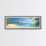 Honeymoon Harbor Beach, Bahamas Panoramic Beach Print, Vacation Gift, Bahamas Wall Art, Framed Canvas Print, Framed Beach Painting