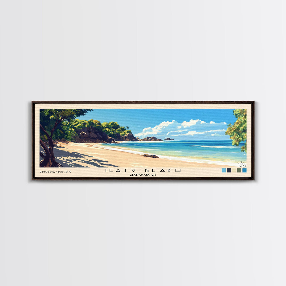 Ifaty Beach, Madagascar Panoramic Beach Print, Vacation Gift, Madagascar Wall Art, Beach Painting, Beach Decor, Beach Painting