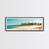 Island of Ré, France Panoramic Beach Print, Vacation Gift, France Wall Art, Framed Canvas Print, Framed Beach Painting