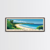 James Bond Beach, Jamaica Panoramic Beach Print, Vacation Gift, Jamaica Wall Art, Framed Canvas Print, Framed Beach Painting