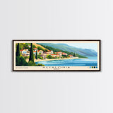 Kefalonia, Greece Panoramic Print, Vacation Gift, Greece Wall Art, Beach Painting, Beach Decor, Large Wall Art, Wood Frame Art