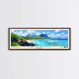 La Cuvette, Mauritius Panoramic Print, Vacation Gift, Mauritius Wall Art, Beach Painting, Beach Decor, Large Wall Art, Wood Frame Art