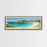 Little Bay, Anguila Panoramic Print, Vacation Gift, Anguila Wall Art, Beach Painting, Beach Decor, Large Wall Art, Wood Frame Art