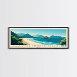 Lopes Mendes Beach, Brazil Panoramic Beach Print, Vacation Gift, Brazil Wall Art, Framed Canvas Print, Framed Beach Painting