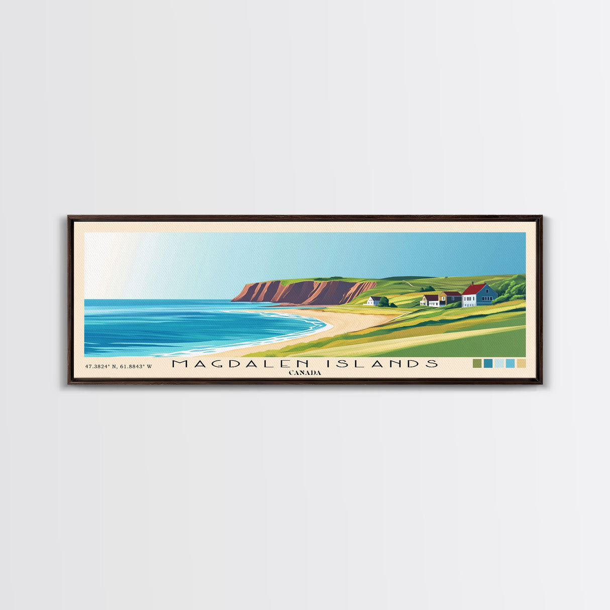 Magdalen Islands, Canada Panoramic Print, Vacation Gift, Canada Wall Art, Beach Painting, Beach Decor, Beach Or Lakehouse Art