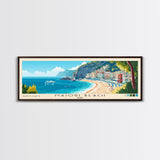 Maiori Beach, Italy Panoramic Print, Vacation Gift, Italy Wall Art, Beach Painting, Beach Decor, Beach Or Lakehouse Art