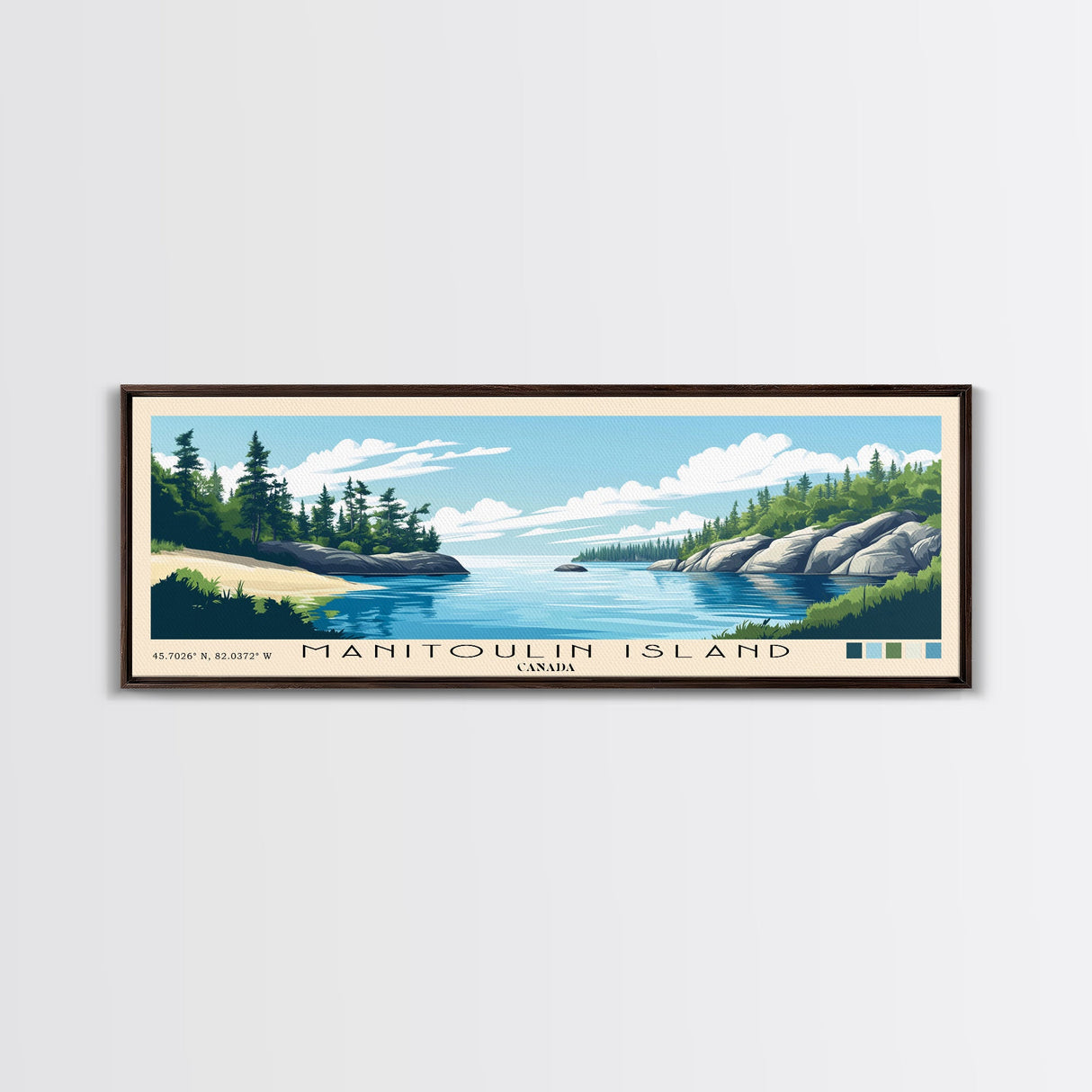 Manitoulin Island, Canada Panoramic Beach Print, Vacation Gift, Canada Wall Art, Beach Painting, Beach Decor, Beach Painting