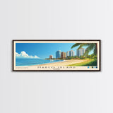 Marco Island, Florida Panoramic Beach Print, Vacation Gift, Florida Wall Art, Framed Canvas Print, Framed Beach Painting