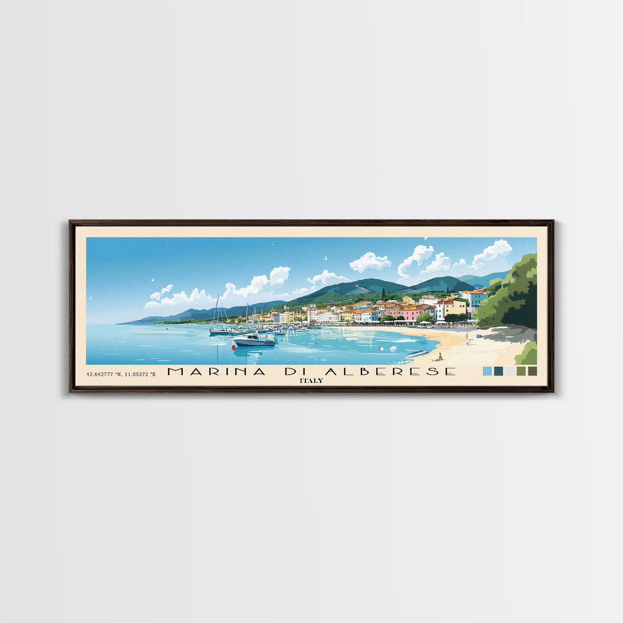 Marina di Alberese, Italy Panoramic Print, Vacation Gift, Italy Wall Art, Vacation Wall Art, Vacatation Memories, Beach Decor, Beach Or Lakehouse Art