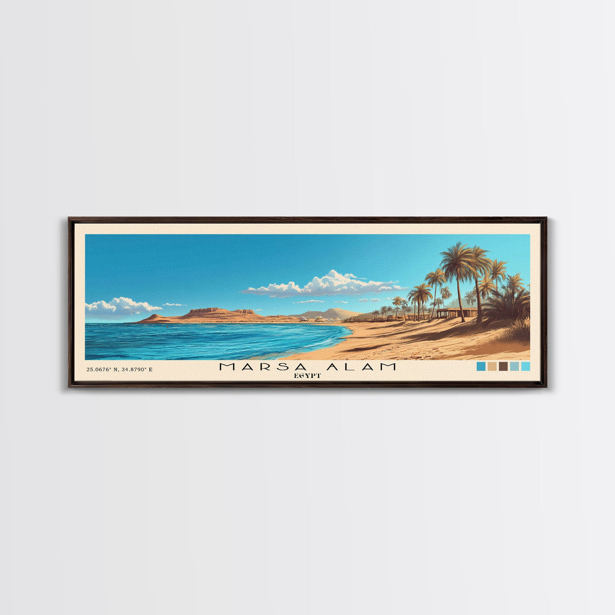 Marsa Alam, Egypt Panoramic Print, Vacation Gift, Egypt Wall Art, Beach Painting, Beach Decor, Beach Or Lakehouse Art